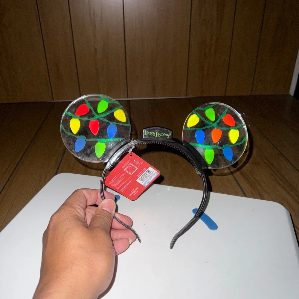 Disney Holiday Animated Glow Ears Headband Light Up‎ Christmas Mickey Minnie